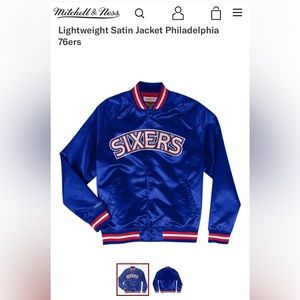 NWT Mitchell and Ness Satin 76ers Jacket, Sz S
